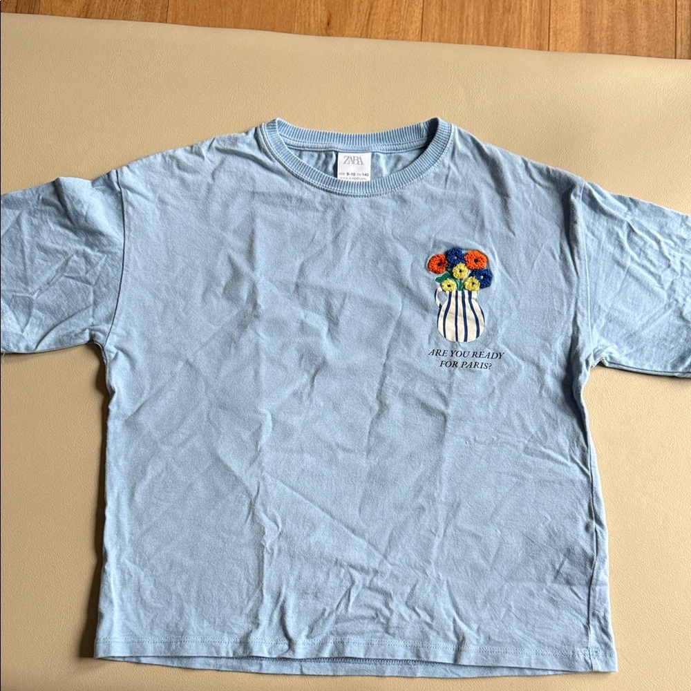 Zara blue t-shirt 9-10 140cm Girls